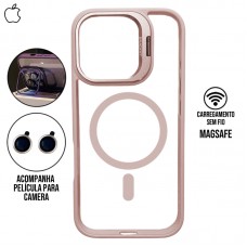 Capa iPhone 12 - Metal Stand Magsafe Pink Sand